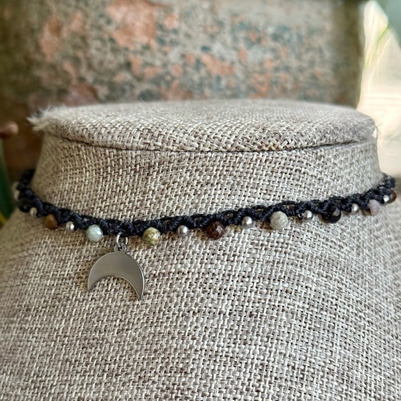 Boho Micro Macrame Choker Necklace - Picture 4 of 5